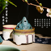 Ceramic handmade incense burner Home Sandalwood Sandalwood Pan Incense Stove Box Tea Room Living-room Joe Relocation Gift home Accessories Pendulum