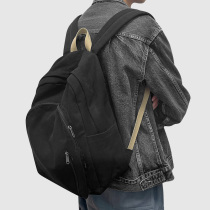 Fit canvas backpack solid color simple high school student bag ins men and women Joker computer backpack trend
