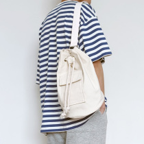 Japan and South Korea youth shoulder bag men and women couples small backpack solid color leisure shoulder bag Street trend bucket bag