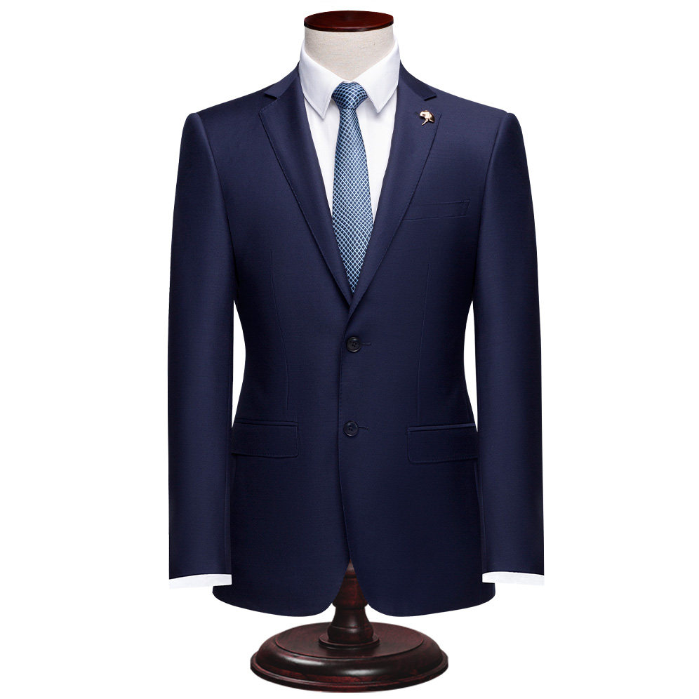 预售曼斯布莱顿羊毛西装男士英伦修身西服套装男正装藏蓝d745014