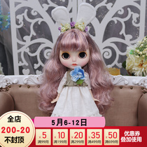 DBS Blythe small cloth dolls light gold bicolor hand painted makeup change makeup finished eyelash sleeping eye full eye joint