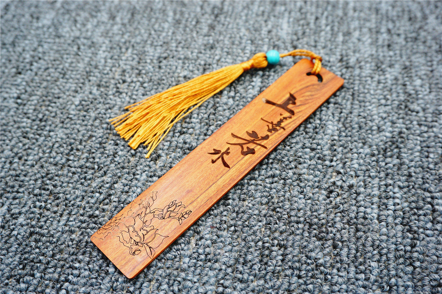 古典中国风天然檀木书签 学生用品创意复古流苏书签红木小礼物