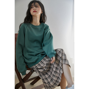 夕蒙2019新款秋季遮胯裙子显瘦中长款直筒格子半身裙女秋冬配卫衣