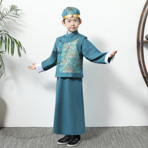 New Manchu son performance childrens ancient costume boy Qing Dynasty little emperor Prince Agebele minister official costume