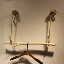 Natural branch bar clothing store is hanging hanger display rack retro Wall clothing rack childrens clothing store decoration props