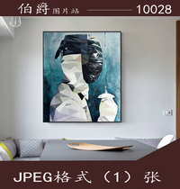 Light luxury abstract Nordic modern hand-painted decorative painting simple living room bedroom fencing samurai dining room fresco material
