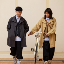 LR MADE 20AW Japanese simple retro base wash lapel double insert pocket casual long coat windbreaker