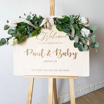 Shop wooden clothing store commercial billboard display stand vertical publicity board Welcome Card wedding welcome card