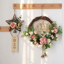 Business Middle Pendant Wall Adornment Entrance Door Bedroom room Placement wall Simulation Flower Ring Wall-mounted Decoration