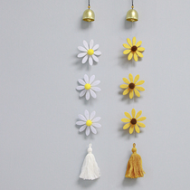 Korean teas wind small daisy pure copper wind bell hanging decorated with pendant room with small clear new flowers wall decoration