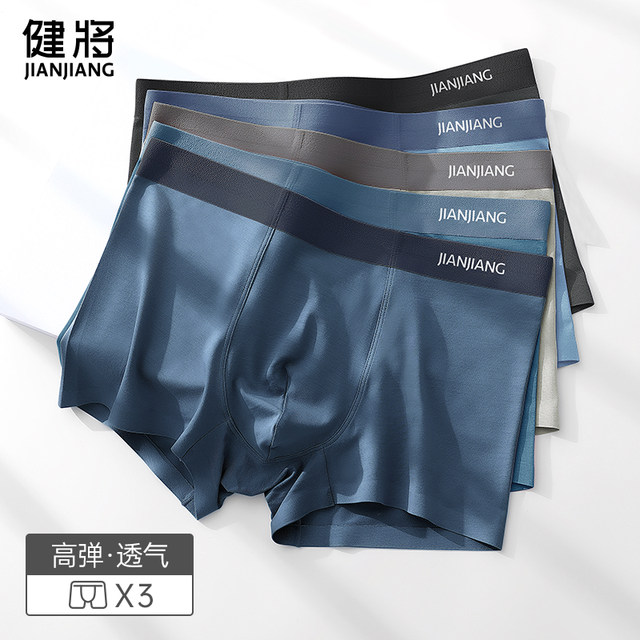 ຊຸດຊັ້ນໃນຜູ້ຊາຍ Jianjiang 2024 ໃຫມ່ Ice Silk Seamless Boxer Briefs ສໍາລັບເດັກນ້ອຍຜູ້ຊາຍ breathable ຫນຸ່ມ Boxer Shorts Summer