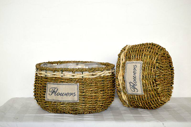 热卖草编花篮绳编花篮多肉绿植花篮花篮表演花篮装饰花瓶工艺品礼