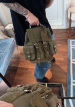 FTM$ 21SS exclusive homemade new three-use mini canvas bag spelling real cowhide small backpack for men and women shoulder bag