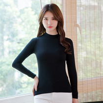 Black semi-high collar base shirt female foreign-colored Modal long sleeve T-shirt top stretch stretch shirt autumn coat
