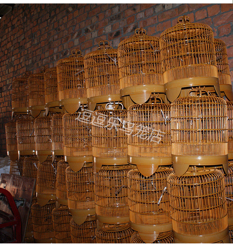 广笼原手工竹制清远画眉鸟笼塑料笼精品全套大号镂空鸟笼配件八哥