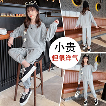 Girls Spring and Autumn Two-Piece Set Girls Children's Pack Foreign-style Net Red 6 Leisure 7 Clothes 8 Tide Brand 9 Years Old