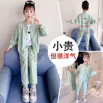 Girls Spring and Autumn Fashion Suit Girls Children Dress Foreign-style Net Red 6 Sports 7 Clothes 8 Tide Brand 9 Years Old