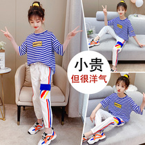 Girls summer clothes western style suits girls childrens fashionable net red fried street sports summer 6 Korean version 7 trendy clothes 8 years old 9