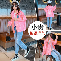 Girls Spring and Autumn Coat Little Girl Children's Foreign-style Autumn Jacket 6 Coat 7 Coat 8 Tide 9 Years Old