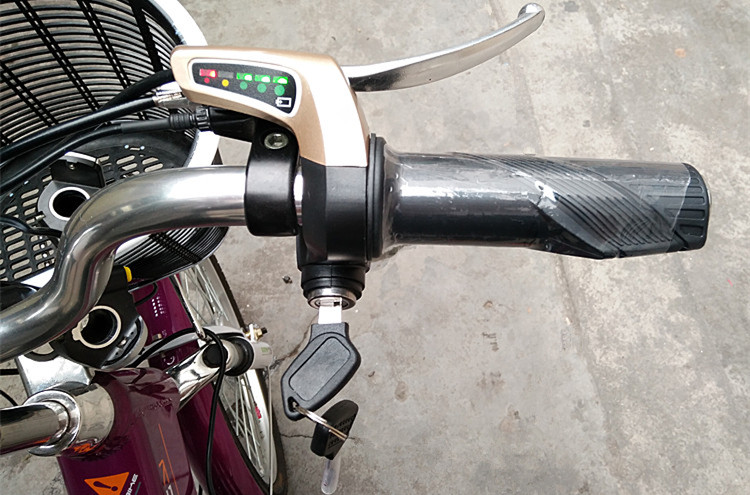 松吉36v48v锂电电动车用电量显示加速油门手把柄带钥匙调速转把