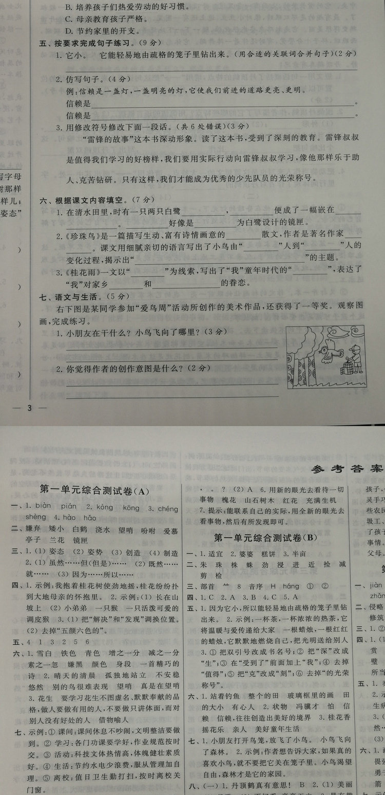 2020秋新版亮点给力大试卷五年级语数英