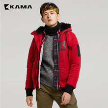 24元包邮   卡玛修身加厚连帽休闲保暖短款棉服外套男2417723