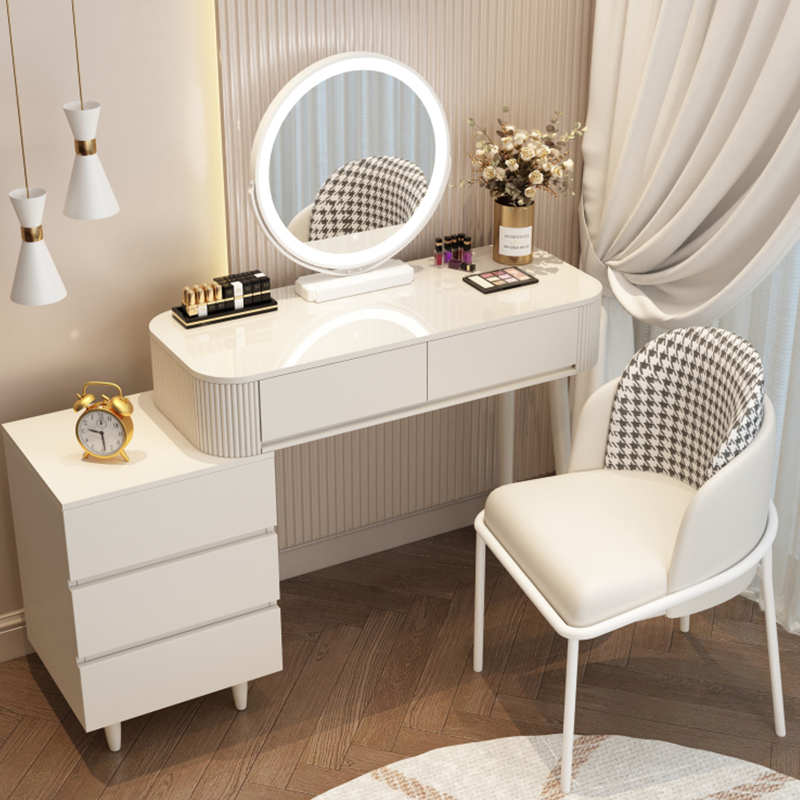 Brief White Dresser Bedroom Modern Minima Light Extravaganza Cream SILENT WIND MAKEUP DESK SMALL FAMILY STYLE MAKEUP TABLE SMART MIRROR-TAOBAO