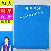 School student documents photograph 1 m ID photography thick snapshot photography cloth employee blue background cloth