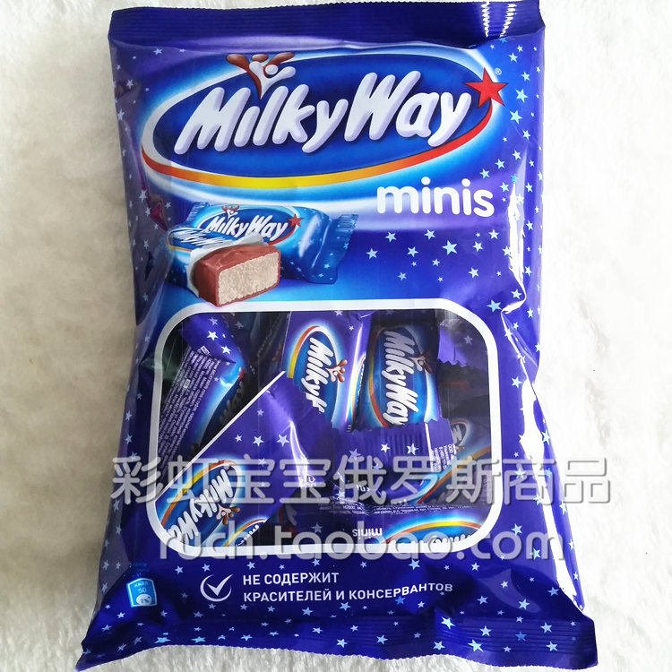 俄罗斯mars玛氏milky way minis迷你士力架夹心牛奶巧克力176克