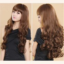 Wig female long curly hair big wave caress woman Full Head full fashion hair Qi banghai temperament round face