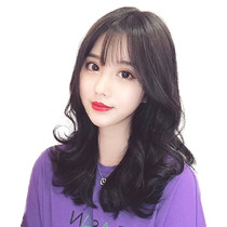 Long roll wig female air bangs charming woman big wave inner buckle temperament face fashionable modern black