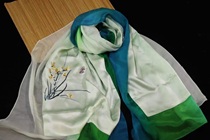 Silk scarf wild hand embroidered silk scarf gift