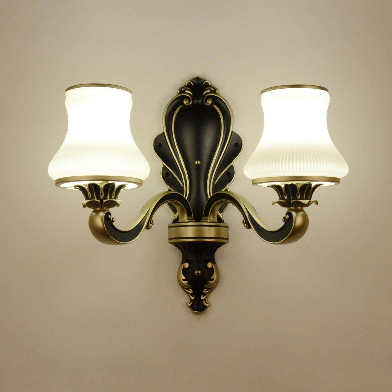 欧式客厅壁灯 美式卧室床头灯简欧锌合金走廊过道玄关背景墙壁灯