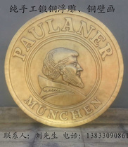 Copper engraving custom-made copper relief pure hand-carved copper door flower mural factory Weiqing copper carving