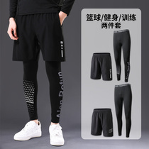 Tight pants man quick dry high-bomb gym shorts sports suit running suit basketball playing bottom compression training clothes