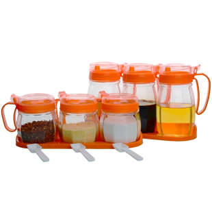 厨房用品创意自动开合玻璃酱醋喷油壶瓶罐调味球佐料组盒收纳套装