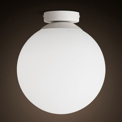 led创意阳台吸顶灯简约餐厅门厅 玄关过道走廊奶白色玻璃圆球形灯_5折