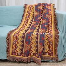 Turkish National Wind Retro Geometric Pattern Sofa Towels American Season Universal Cotton Thread Blanket Sofa Cushion Dust Cover