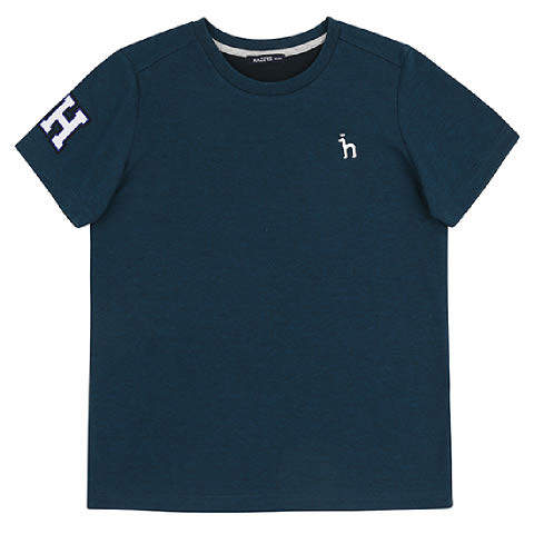 韩国品牌童装 哈h 皇冠狗 夏季新款 男童两色圆领纯色t恤/短袖