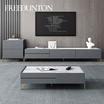 Italian minimalist rock board coffee table small apartment TV cabinet creative size combination living room light luxury Nordic coffee table modern