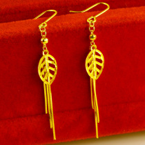 Gold earrings womens 999 gold earrings long tassel 24k gold pure gold earrings young people send their mother