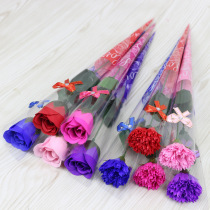 Single branch with drill perfumed soap rose emulation flower carnation soap flower Mothers Day Creative Little Gift promotional gift