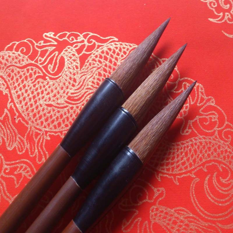 安徽泾县宣笔正宗三兔牌紫兼毫类毛笔 山水画笔 厂家直销