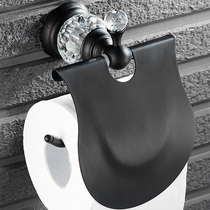 European black bronze with diamond crystal bathroom pendant roll paper holder toilet paper holder tissue holder