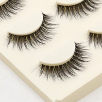Pure handmade 3D three-dimensional false eyelashes natural dense long seamless transparent stalk 3 pairs of glue 25