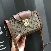 Niche design sense mobile phone bag small camera bag female Joker medieval box bag shoulder slanting mini square bag