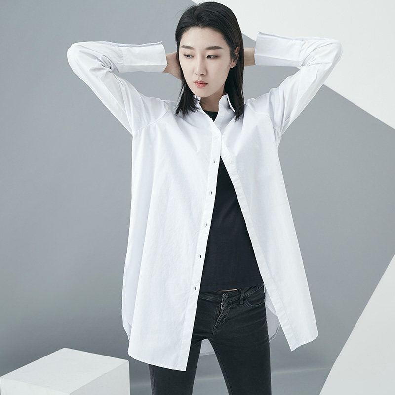 vancl凡客诚品水洗棉马蹄袖衬衫|春秋季衬衣时尚全棉舒适长袖