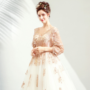 Brilliant Starry Bride Salute Dinner Annual Party Wedding Dress 