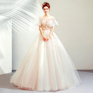 Wedding Dress Elegant Bride Big Tail Wedding Flower Lace dress