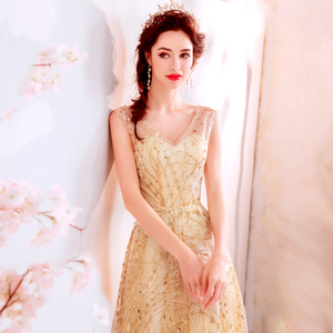 Marriage Star Golden Bride Marriage Annual Meeting Star Dresses  